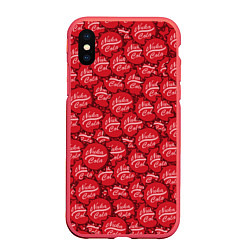 Чехол iPhone XS Max матовый Nuka Cola Caps, цвет: 3D-красный
