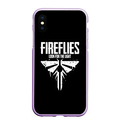 Чехол iPhone XS Max матовый Fireflies: White Logo, цвет: 3D-сиреневый