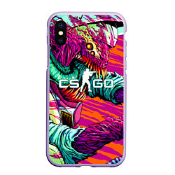 Чехол iPhone XS Max матовый CS:GO Beast Weapon, цвет: 3D-светло-сиреневый