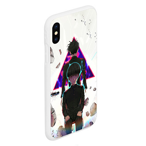 Чехол iPhone XS Max матовый Mob Psycho 100 / 3D-Белый – фото 2