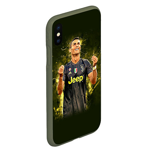 Чехол iPhone XS Max матовый Ronaldo: Juve Sport / 3D-Темно-зеленый – фото 2