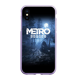 Чехол iPhone XS Max матовый Metro Exodus: Dark Moon, цвет: 3D-светло-сиреневый