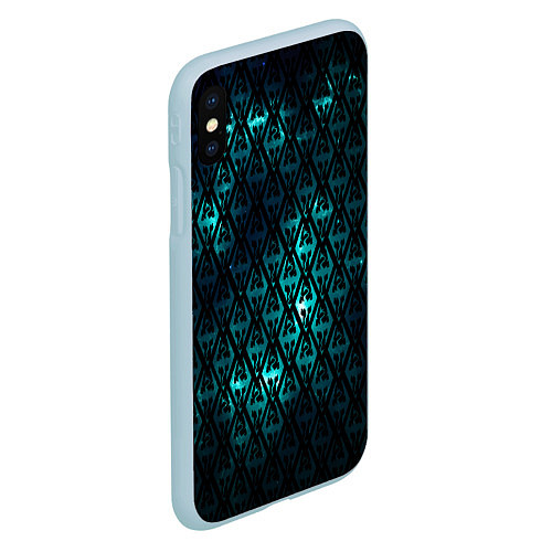 Чехол iPhone XS Max матовый TES: Blue Pattern / 3D-Голубой – фото 2