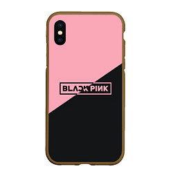 Чехол iPhone XS Max матовый Black Pink, цвет: 3D-коричневый