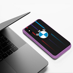 Чехол iPhone XS Max матовый BMW: Three Lines, цвет: 3D-фиолетовый — фото 2