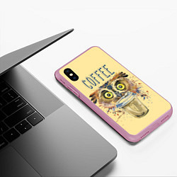 Чехол iPhone XS Max матовый Owls like coffee, цвет: 3D-розовый — фото 2