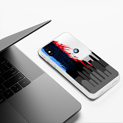 Чехол iPhone XS Max матовый BMW: Speed City, цвет: 3D-белый — фото 2