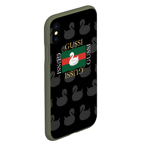 Чехол iPhone XS Max матовый GUSSI: Little Style / 3D-Темно-зеленый – фото 2