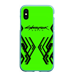 Чехол iPhone XS Max матовый Cyberpunk 2077: Acid Green