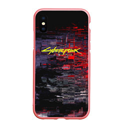 Чехол iPhone XS Max матовый Cyberpunk 2077: Techno Style