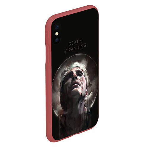 Чехол iPhone XS Max матовый Death Stranding: Mads Mikkelsen / 3D-Красный – фото 2