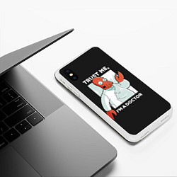 Чехол iPhone XS Max матовый Zoidberg: Trust Me, цвет: 3D-белый — фото 2
