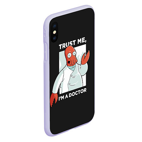 Чехол iPhone XS Max матовый Zoidberg: Trust Me / 3D-Светло-сиреневый – фото 2