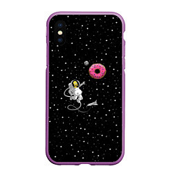 Чехол iPhone XS Max матовый Homer Spaceman, цвет: 3D-фиолетовый