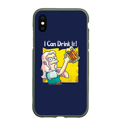 Чехол iPhone XS Max матовый I Can Drink It!, цвет: 3D-темно-зеленый
