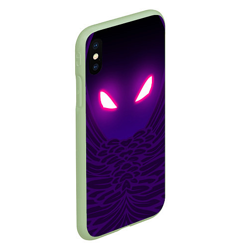 Чехол iPhone XS Max матовый Fortnite: Raven Eyes / 3D-Салатовый – фото 2