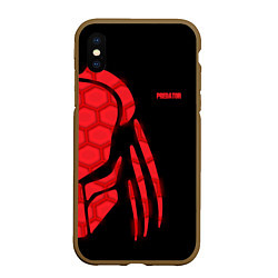 Чехол iPhone XS Max матовый Predator: Red Light, цвет: 3D-коричневый