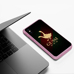 Чехол iPhone XS Max матовый GUSSI EQ Style, цвет: 3D-розовый — фото 2