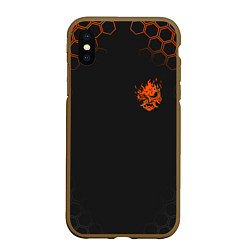 Чехол iPhone XS Max матовый Cyberpunk 2077: Samurai, цвет: 3D-коричневый