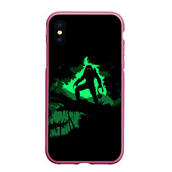 Чехол iPhone XS Max матовый Хищник в лесу, цвет: 3D-малиновый