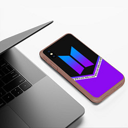 Чехол iPhone XS Max матовый BTS: Neon Symbol, цвет: 3D-коричневый — фото 2