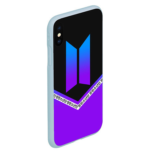 Чехол iPhone XS Max матовый BTS: Neon Symbol / 3D-Голубой – фото 2