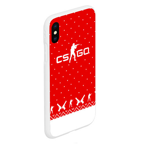 Чехол iPhone XS Max матовый Winter CS:GO / 3D-Белый – фото 2