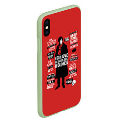 Чехол iPhone XS Max матовый Шерлок, цвет: 3D-салатовый — фото 2