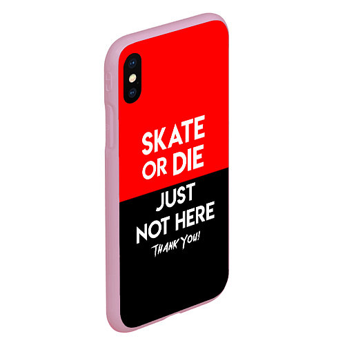 Чехол iPhone XS Max матовый Skate or Die: Just not here / 3D-Розовый – фото 2