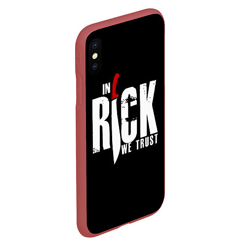 Чехол iPhone XS Max матовый In Rick We Trust / 3D-Красный – фото 2