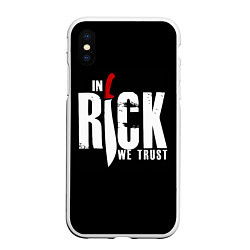 Чехол iPhone XS Max матовый In Rick We Trust, цвет: 3D-белый