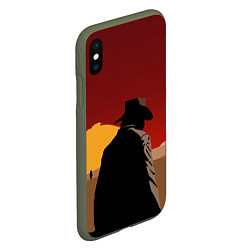 Чехол iPhone XS Max матовый RDR 2: Dark Man, цвет: 3D-темно-зеленый — фото 2