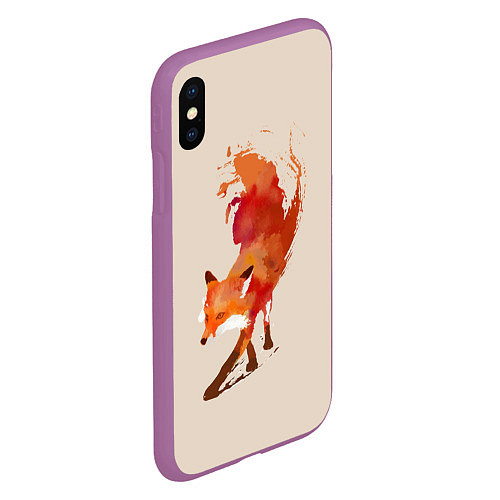 Чехол iPhone XS Max матовый Paint Fox / 3D-Фиолетовый – фото 2