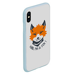 Чехол iPhone XS Max матовый Hello Fox, цвет: 3D-голубой — фото 2