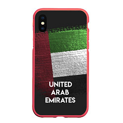 Чехол iPhone XS Max матовый United Arab Emirates Style, цвет: 3D-красный