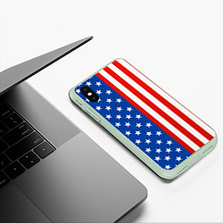 Чехол iPhone XS Max матовый American Patriot, цвет: 3D-салатовый — фото 2