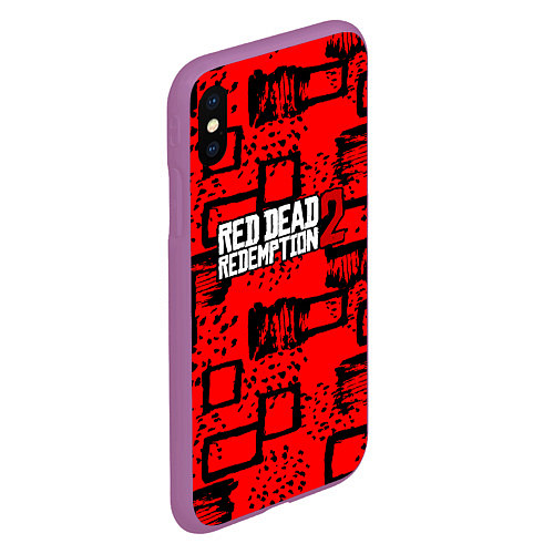 Чехол iPhone XS Max матовый Red Dead Redemption 2 / 3D-Фиолетовый – фото 2