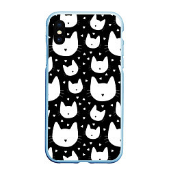 Чехол iPhone XS Max матовый Love Cats Pattern