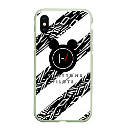 Чехол iPhone XS Max матовый 21 Pilots: Mickey Mouse, цвет: 3D-салатовый