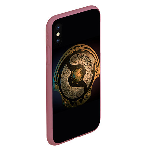 Чехол iPhone XS Max матовый Bronze Aegis / 3D-Малиновый – фото 2