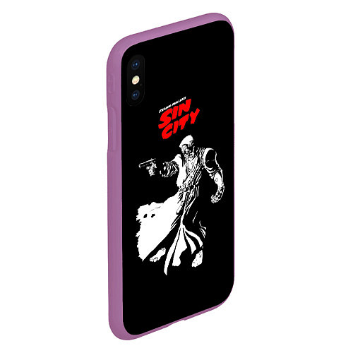 Чехол iPhone XS Max матовый Sin City: Marv / 3D-Фиолетовый – фото 2