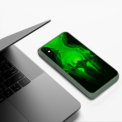 Чехол iPhone XS Max матовый Демон легиона, цвет: 3D-темно-зеленый — фото 2