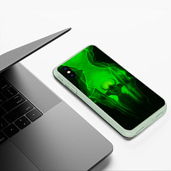 Чехол iPhone XS Max матовый Демон легиона, цвет: 3D-салатовый — фото 2