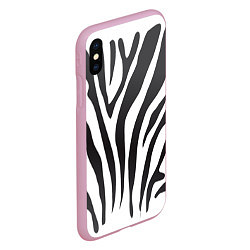 Чехол iPhone XS Max матовый Африканская зебра, цвет: 3D-розовый — фото 2