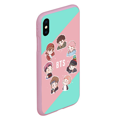 Чехол iPhone XS Max матовый BTS Boys / 3D-Розовый – фото 2