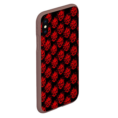 Чехол iPhone XS Max матовый Cyberpunk 2077: Samurai Pattern / 3D-Коричневый – фото 2