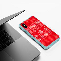 Чехол iPhone XS Max матовый Новогодний Илья, цвет: 3D-мятный — фото 2