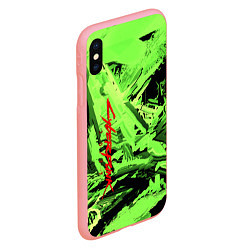 Чехол iPhone XS Max матовый Cyberpunk 2077: Green Breaks, цвет: 3D-баблгам — фото 2
