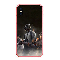 Чехол iPhone XS Max матовый PUBG Soldier, цвет: 3D-баблгам