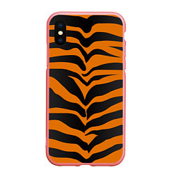 Чехол iPhone XS Max матовый Шкура тигра, цвет: 3D-баблгам